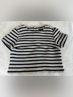 Express Black and White Striped Knit Top